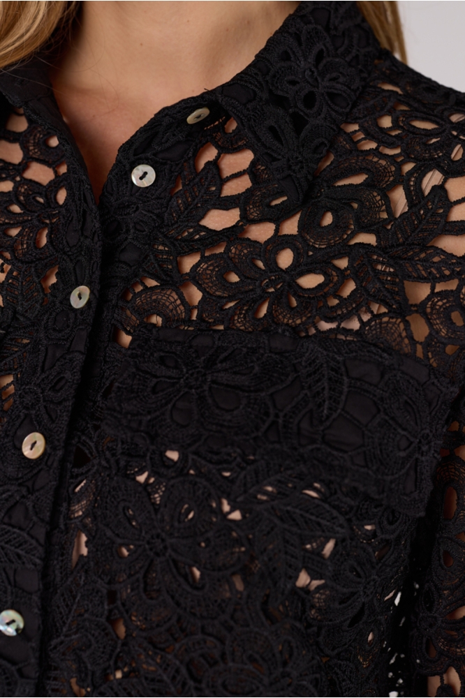 FAE SS25 JASJE CL CROCHET LONG S 000999 BLACK